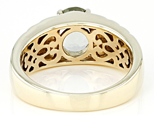 2.13ct Oval Prasiolite 18k Yellow Gold Over Sterling Silver Men's Ring - Size 12