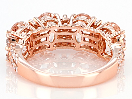 2.50ctw Oval Cor-De-Rosa Morganite With 0.50ctw Round White Diamond 14K Rose Gold  Ring - Size 7