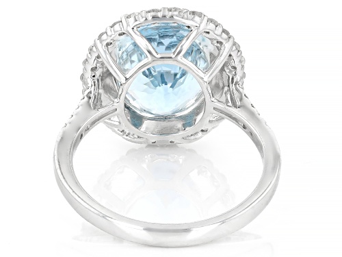 4.50ct Aquamarine With 0.55ctw White Diamond Rhodium Over 14k White Gold Ring - Size 7