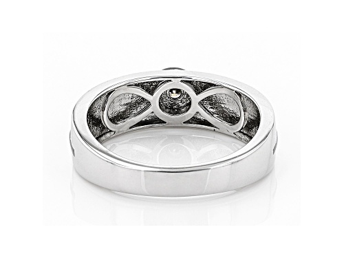 MOISSANITE FIRE(R) .10CT DEW ROUND BRILLIANT CUT PLATINEVE(R) AND BLACK RHODIUM MENS RING - Size 11