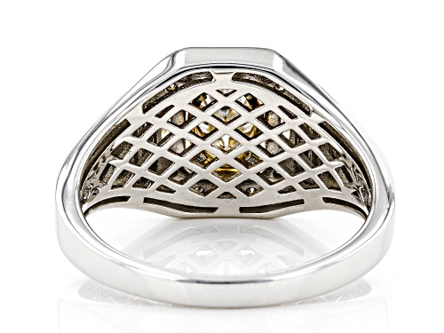 MOISSANITE FIRE(R) 1.92CTW DEW PLATINEVE(R) WITH 14K YELLOW GOLD ACCENT MENS RING - Size 10