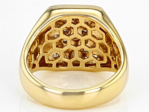 MOISSANITE FIRE(R) 1.27CTW DEW ROUND 14K YELLOW GOLD OVER STERLING SILVER MENS RING - Size 10