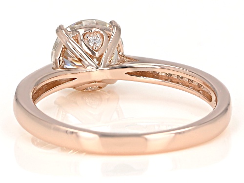 MOISSANITE FIRE(R) 1.64CTW DEW ROUND 14K ROSE GOLD OVER STERLING SILVER RING - Size 11
