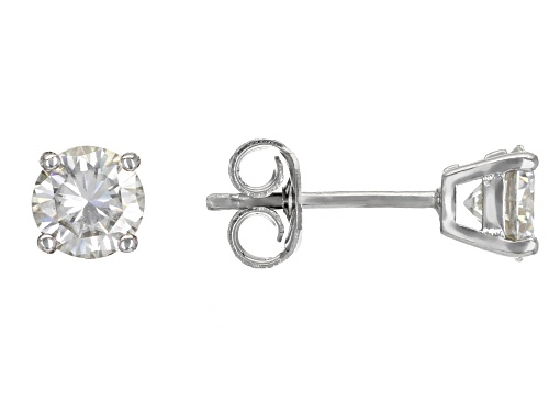 MOISSANITE FIRE(R) 2.88CTW DEW ROUND PLATINEVE(R) STUD EARRINGS WITH JACKET