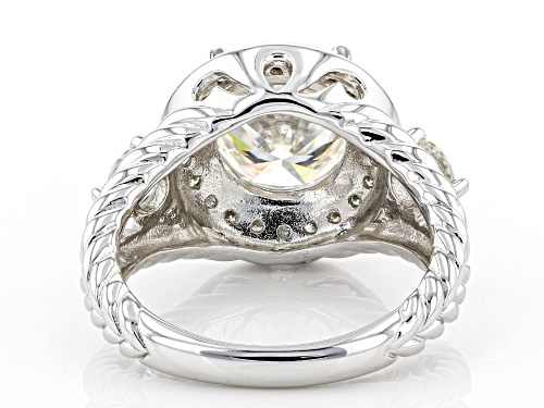 MOISSANITE FIRE(R) 4.28CTW DEW ROUND PLATINEVE(R) RING - Size 6