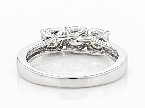 MOISSANITE FIRE® .99CTW DEW ROUND THREE STONE PLATINEVE® RING - Size 11