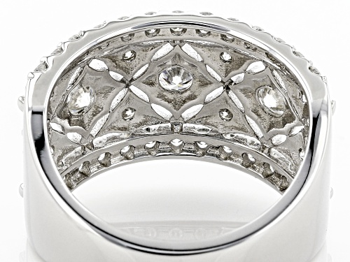 MOISSANITE FIRE(R) 1.56CTW DEW ROUND PLATINEVE(R) BAND RING - Size 6