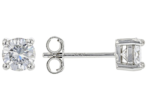 MOISSANITE FIRE(R) 1.50CTW DEW ROUND PLATINEVE(R) EARRINGS AND PENDANT WITH 18 INCH BOX CHAIN SET