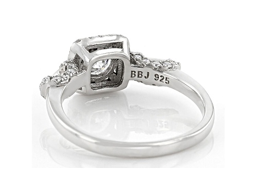 MOISSANITE FIRE(R) 1.24CTW DEW ROUND AND BAGUETTE PLATINEVE(R) RING - Size 6