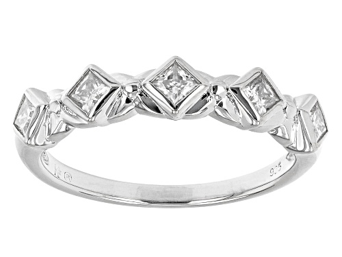 MOISSANITE FIRE(R) 1.50CTW DEW SQ BR & MQ CUT & RD PLATINEVE(R) & 14K YG OVER SILVER RING SET OF 3 - Size 6