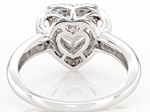 MOISSANITE FIRE(R) 2.04CTW DEW HEART SHAPE & ROUND PLATINEIVE(R) & 14K ROSE GOLD OVER SILVER RING - Size 7