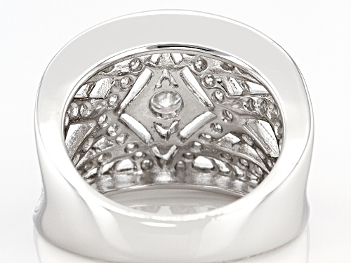 MOISSANITE FIRE(R) .83CTW DEW ROUND PLATINEVE(R) COCKTAIL RING - Size 6