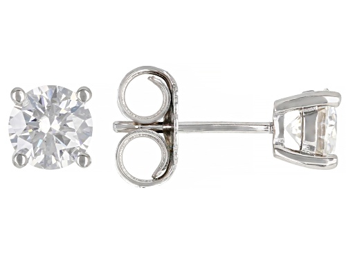 MOISSANITE FIRE® 1.20CTW DEW ROUND PLATINEVE® HOOP & STUD EARRING SET OF 2