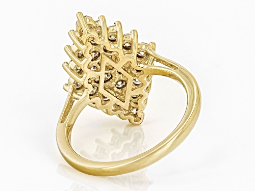 MOISSANITE FIRE(R) 1.42CTW DEW ROUND 14K YELLOW GOLD OVER SILVER RING - Size 6