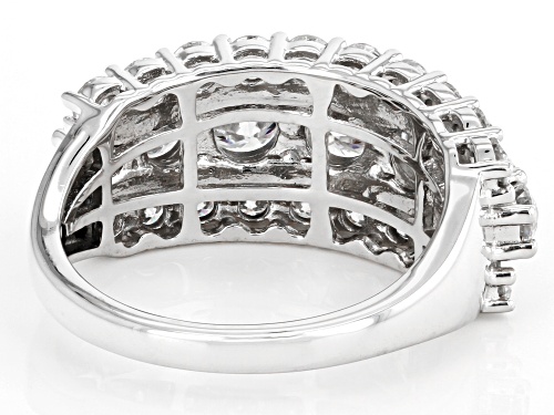 MOISSANITE FIRE(R) 3.36CTW DEW ROUND  PLATINEVE(R) RING - Size 6