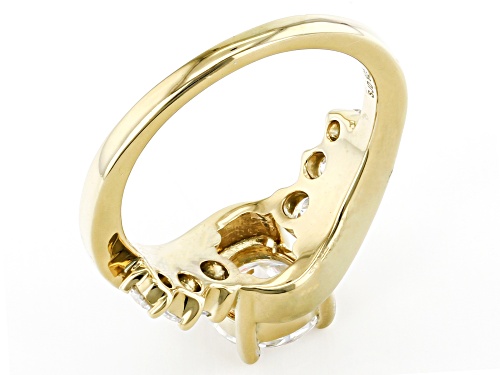 MOISSANITE FIRE(R) 1.78CTW DEW ROUND 14K YELLOW GOLD OVER SILVER RING - Size 6