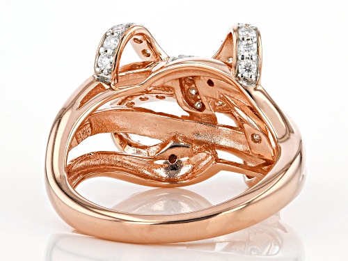 MOISSANITE FIRE(R) .78CTW DEW ROUND 14K ROSE GOLD OVER SILVER RING - Size 9
