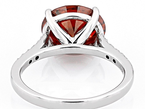 MOISSANITE FIRE(R) & RED MOISSANITE 4.95CTW DEW ROUND PLATINEVE(R) RING - Size 7