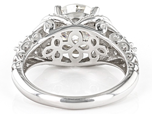 MOISSANITE FIRE(R) 3.20CTW DEW ROUND PLATINEVE(R) RING - Size 7