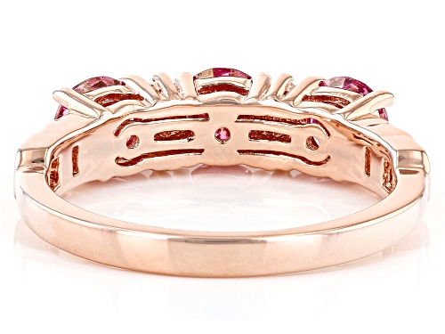 MOISSANITE FIRE(R) & PINK MOISSANITE 1.56CTW DEW ROUND 14K ROSE GOLD OVER SILVER  RING - Size 6