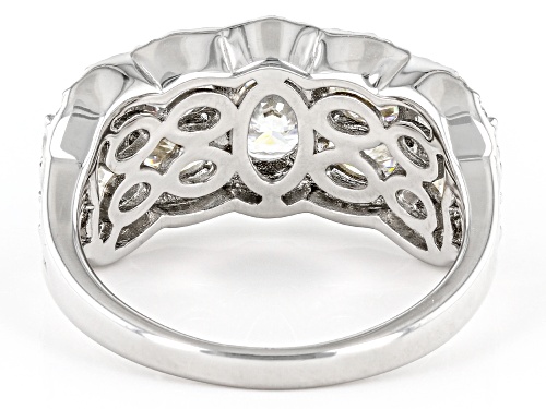 MOISSANITE FIRE(R) 3.42CTW DEW OVAL & ROUND PLATINEVE(R) RING - Size 6