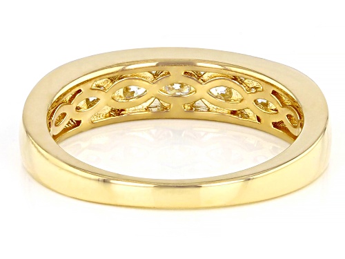 MOISSANITE FIRE(R) .80CTW DEW ROUND 14K YELLOW GOLD OVER SILVER RING - Size 6