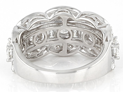 MOISSANITE FIRE(R) 2.39CTW DEW ROUND & BAGUETTE PLATINEVE(R) RING - Size 6