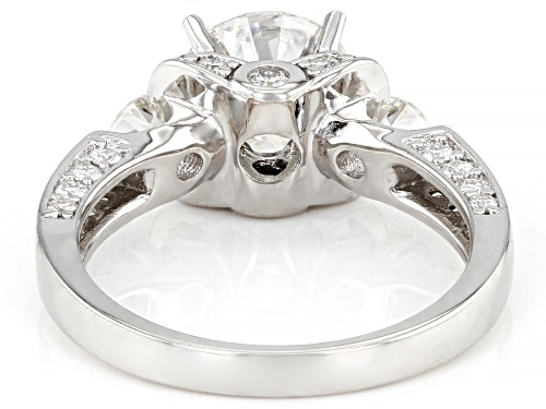 MOISSANITE FIRE(R) 3.34CTW DEW ROUND PLATINEVE(R) RING - Size 8