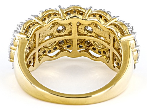 MOISSANITE FIRE(R) 2.98CTW DEW ROUND 14K YELLOW GOLD OVER SILVER RING - Size 9