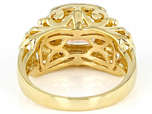 MOISSANITE FIRE® 2.60CTW DEW CUSHION CUT & ROUND 14K YELLOW GOLD OVER SILVER RING - Size 7