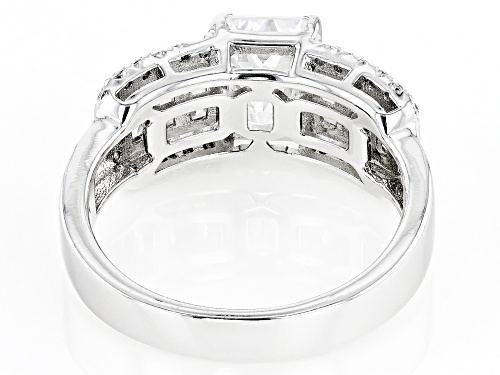 MOISSANITE FIRE(R) 2.64CTW DEW OCTAGONAL RADIANT, BAGUETTE & ROUND PLATINEVE(R) RING - Size 9