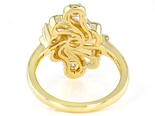 MOISSANITE FIRE(R) .43CTW DEW ROUND 14K YELLOW GOLD OVER SILVER RING - Size 6
