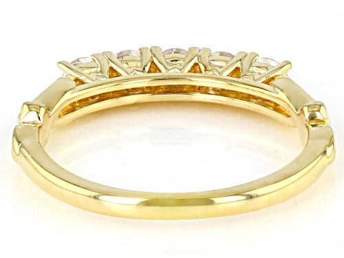 MOISSANITE FIRE(R) .50CTW DEW ROUND 14K YELLOW GOLD OVER SILVER RING - Size 6