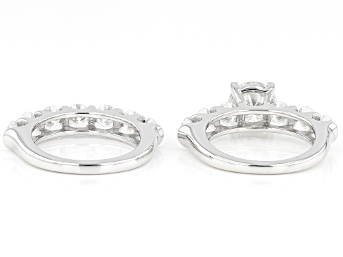 MOISSANITE FIRE(R) 4.89CTW DEW ROUND PLATINEVE(R) RING WITH BAND - Size 7
