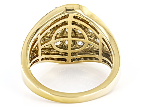 MOISSANITE FIRE(R) 1.76CTW DEW ROUND 14K YELLOW GOLD OVER SILVER RING - Size 10