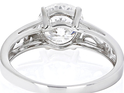 MOISSANITE FIRE(R) 2.17CT DEW ROUND INFERNO CUT(TM) PLATINEVE(R) RING - Size 6