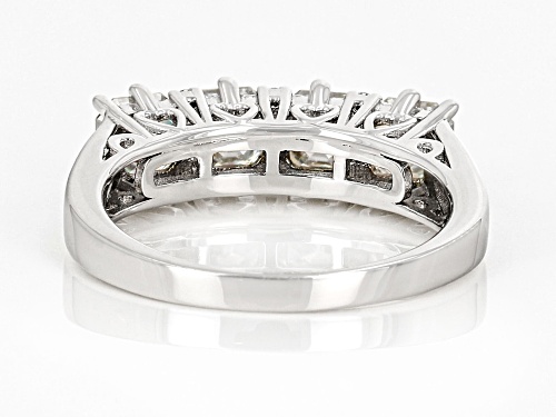MOISSANITE FIRE(R) 1.66CTW DEW ASSCHER CUT & ROUND BRILLANT PLATINEVE(R) RING - Size 6