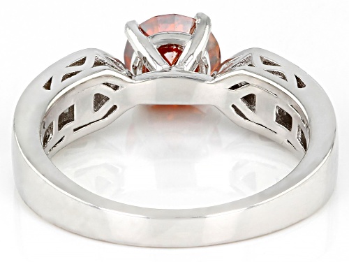 MOISSANITE FIRE® & RED MOISSANITE 1.28CTW DEW ROUND PLATINEVE® RING - Size 10