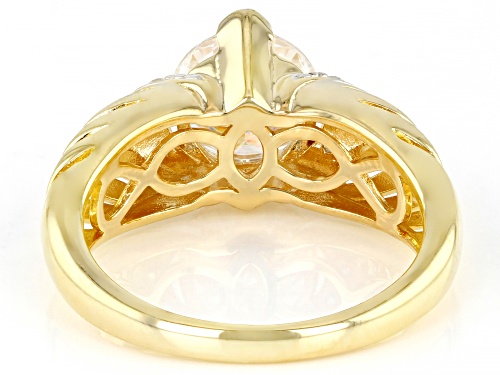 MOISSANITE FIRE(R) 1.96CTW DEW ROUND 14K YELLOW GOLD OVER SILVER RING - Size 9