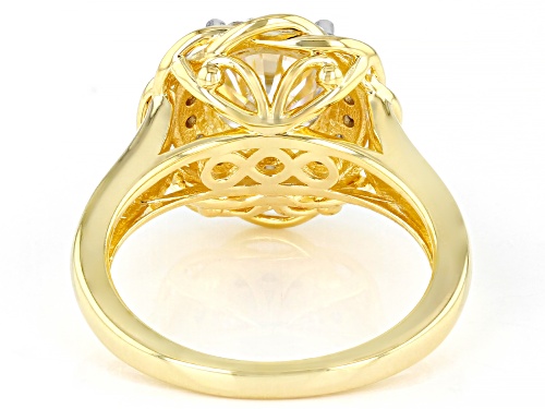 MOISSANITE FIRE(R) 2.26CTW DEW ROUND 14K YELLOW GOLD OVER SILVER RING - Size 8