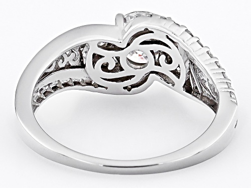 MOISSANITE FIRE(R) 1.22CTW DEW ROUND PLATINEVE(R) RING - Size 6