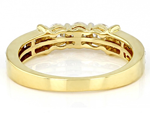 MOISSANITE FIRE(R) .72CTW DEW ROUND 14K YELLOW GOLD OVER SILVER RING - Size 7