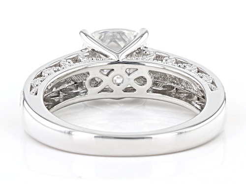 MOISSANITE FIRE(R) 2.12CTW DEW CUSHION CUT PLATINEVE(R) & 14K YELLOW GOLD OVER SILVER RING - Size 9