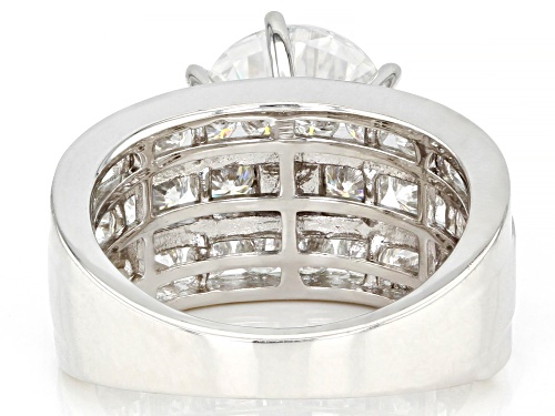 MOISSANITE FIRE(R) 6.14CTW DEW ROUND  PLATINEVE(R) RING - Size 6