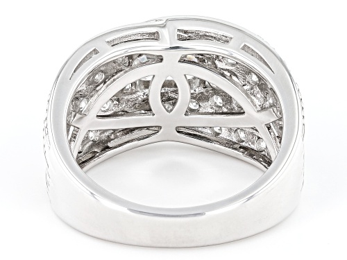 MOISSANITE FIRE(R) 1.58CTW DEW EMERALD CUT & ROUND PLATINEVE(R) RING - Size 6