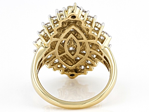 MOISSANITE FIRE(R) 2.86CTW DEW ROUND 14K YELLOW GOLD OVER SILVER - Size 7