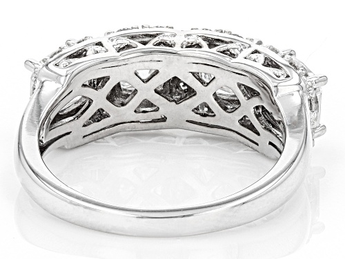 MOISSANITE FIRE(R) 2.92CTW DEW CUSHION CUT & ROUND PLATINEVE(R) RING - Size 11