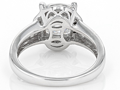 MOISSANITE FIRE(R) 2.92CTW DEW CUSHION CUT & ROUND PLATINEVE(R) RING - Size 7