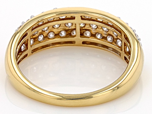 MOISSANITE FIRE® 1.11CTW DEW ROUND 14K YELLOW GOLD OVER SILVER RING - Size 7