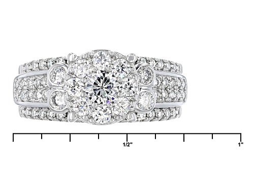 Moissanite Fire® 1.35ctw Diamond Equivalent Weight Round Platineve™ Ring - Size 7